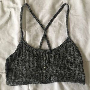 Gray crop top